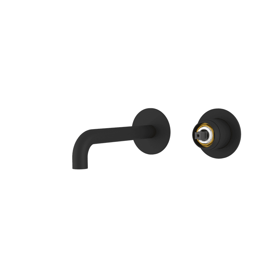 ULTRAMIX podtynkowa bateria umywalkowa 2-elementowa z główką wylewki 16cm, czarny mat