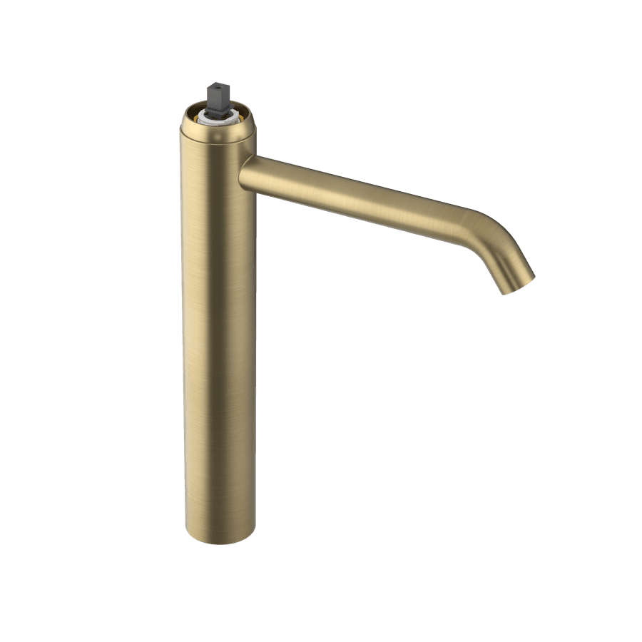 ULTRAMIX wysoka bateria umywalkowa bez odpływu, przedłużona dysza, złoto mat