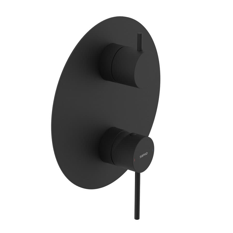 ULTRAMIX bateria prysznicowa podtynkowa, 3 wyjścia z obrotowym przełącznikiem, czarna matowa