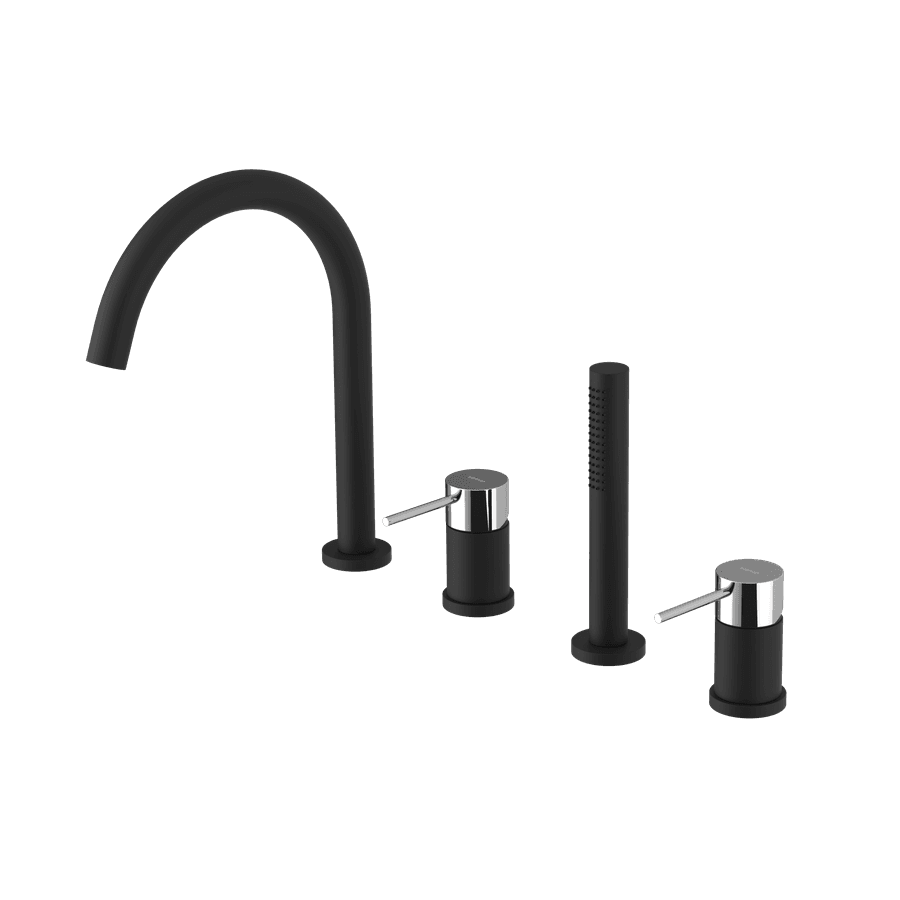 ULTRAMIX bateria wannowa 4-otworowa na brzeg wanny, czarny mat/chrom