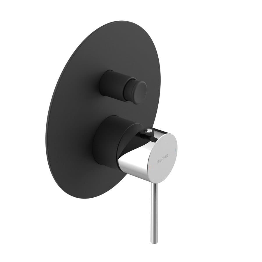 ULTRAMIX bateria prysznicowa podtynkowa, 2 wyjścia, czarny mat/chrom