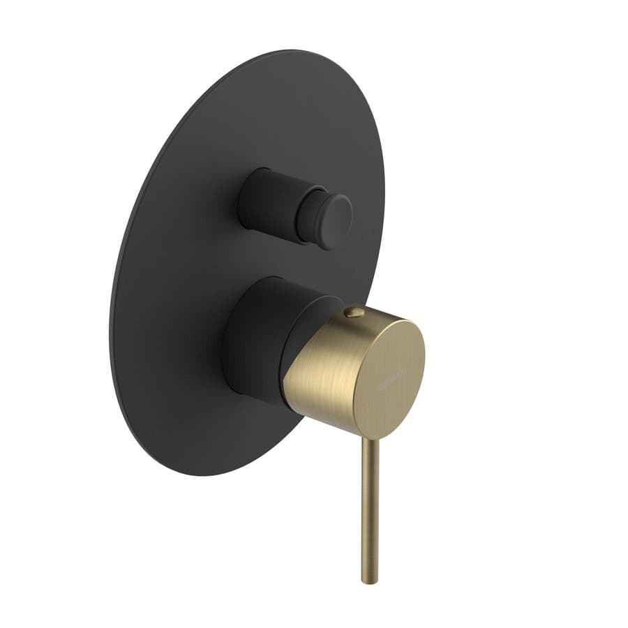 ULTRAMIX podtynkowa bateria prysznicowa 2 wyjścia czarny mat/złoto mat