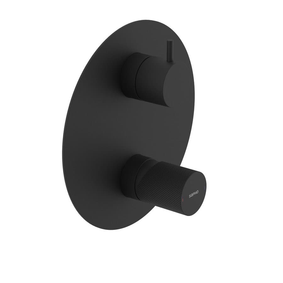 ULTRATAP bateria prysznicowa podtynkowa, 3 wyjścia z obrotowym przełącznikiem, czarny mat