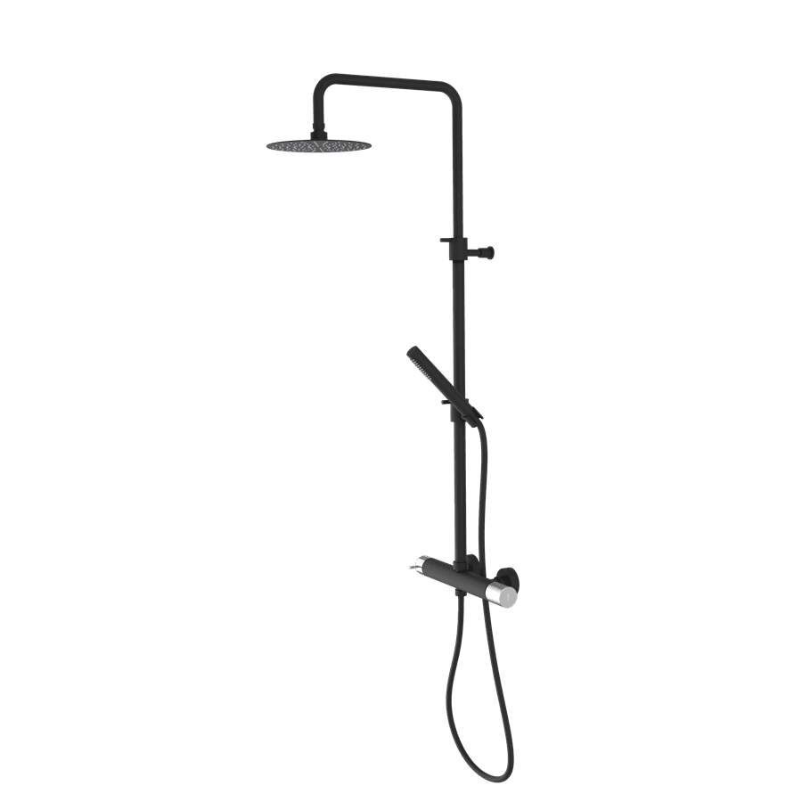 ULTRATAP zestaw prysznicowy z dźwigniową baterią, czarny mat/chrom