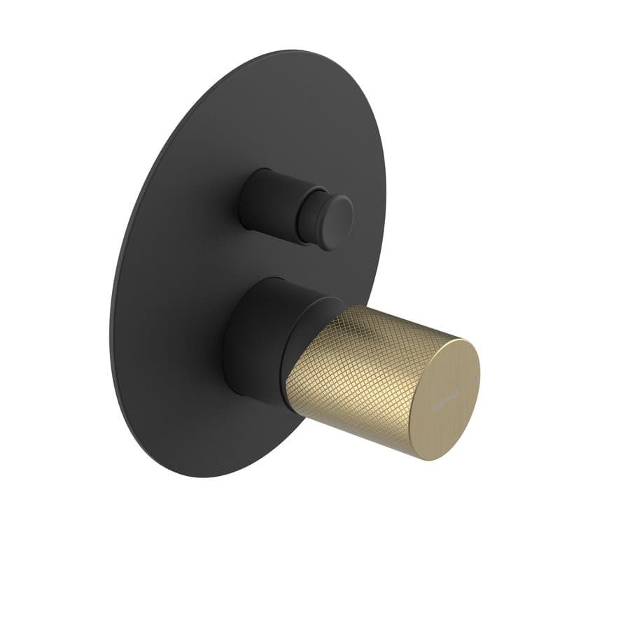 Bateria prysznicowa podtynkowa ULTRATAP 2 wyjścia czarny mat/złoto mat