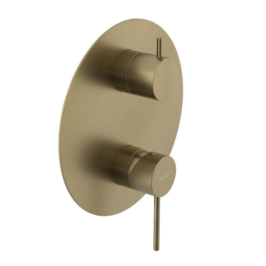 Bateria prysznicowa podtynkowa ULTRASAN, 3 wyjścia, złoty mat