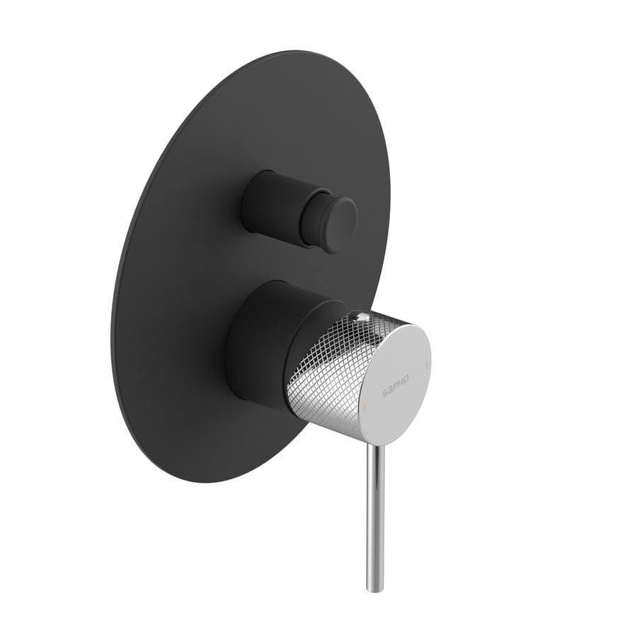 Bateria prysznicowa podtynkowa ULTRASAN czarny mat, 2 wyjścia