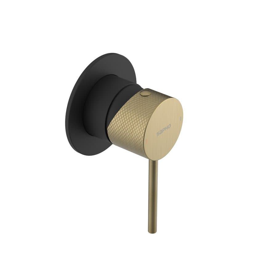 Bateria prysznicowa podtynkowa ULTRASAN czarny mat/złoty mat 1 wyjście