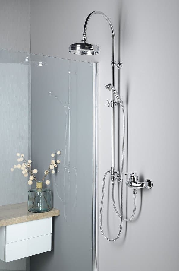 VANITY zestaw prysznicowy z głowicą i główką, chromowany, retro