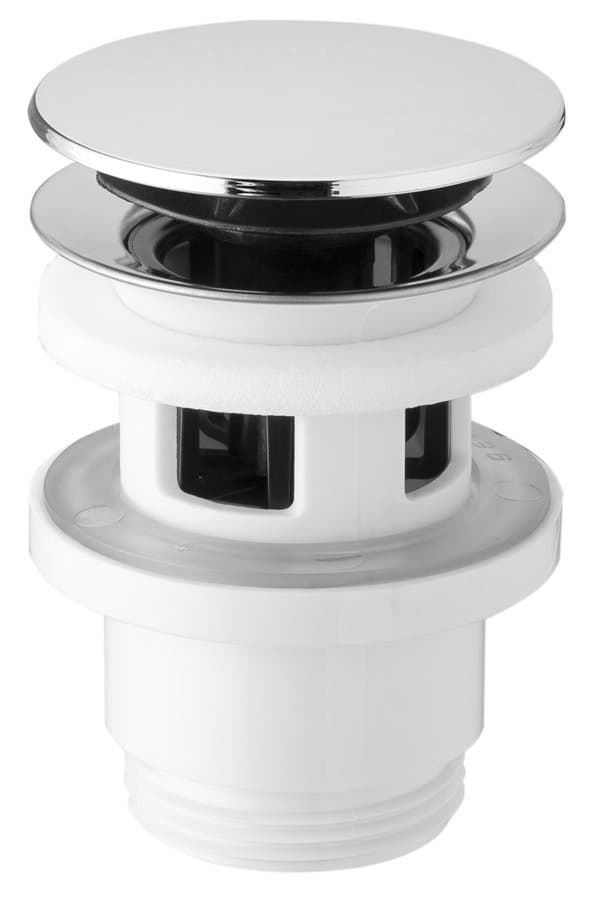 Odpływ umywalkowy 5/4”, Click-Clack, duży korek, 32-52mm, ABS/chrom