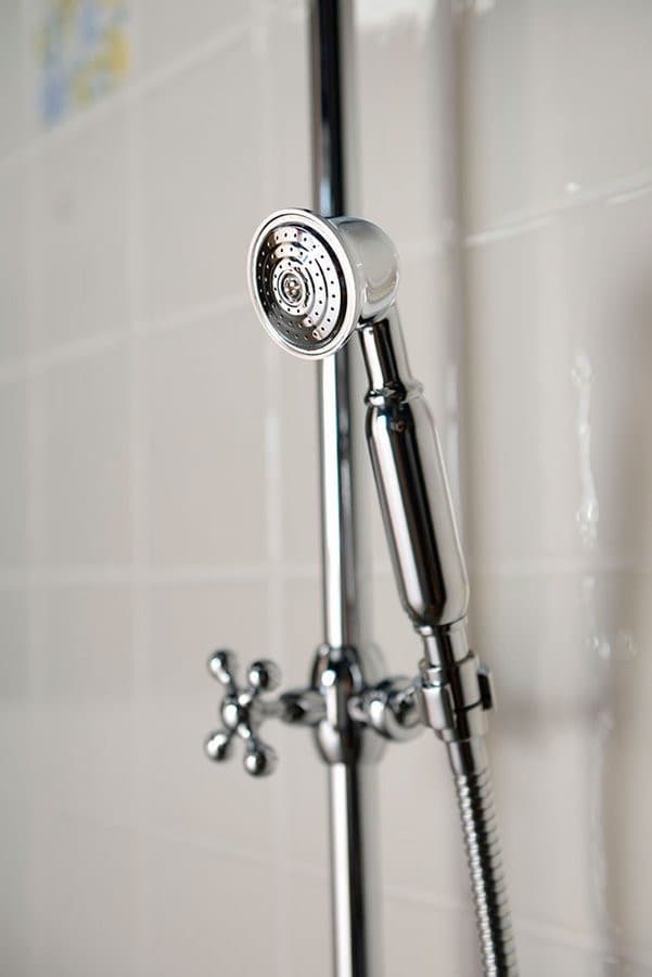 VANITY zestaw prysznicowy z głowicą i główką, chromowany, retro