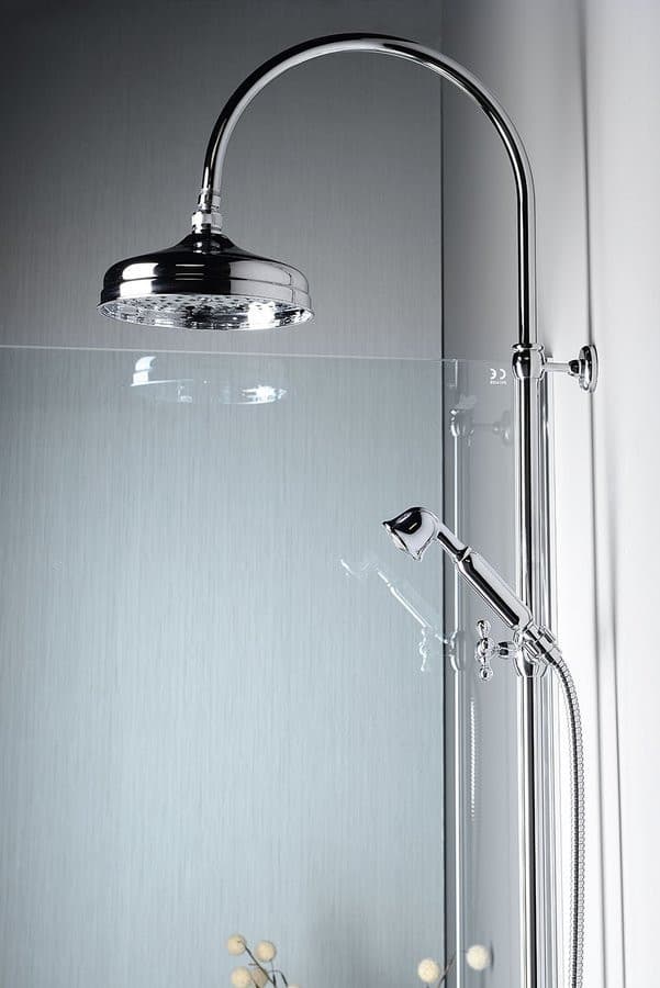 VANITY zestaw prysznicowy z głowicą i główką, chromowany, retro