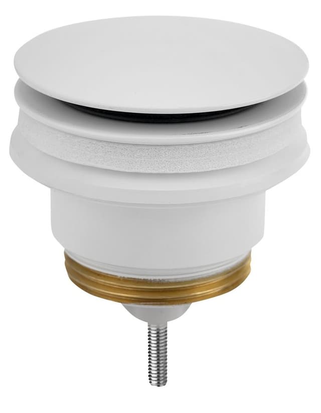 Odpływ umywalkowy 5/4”, Click-Clack z dużym korkiem, biały mat (10-45mm)