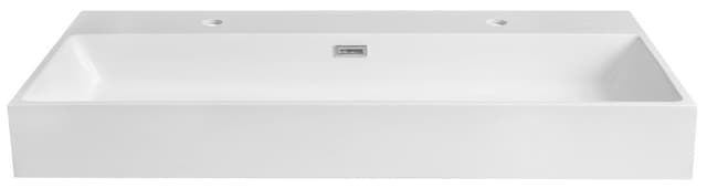 AQUATIC umywalka, odlew marmurowy, 100x46cm, 2 otwory na baterie, biały