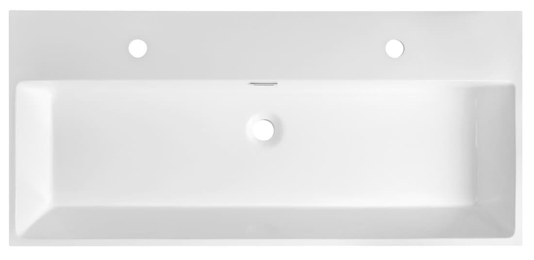 AQUATIC umywalka, odlew marmurowy, 100x46cm, 2 otwory na baterie, biały