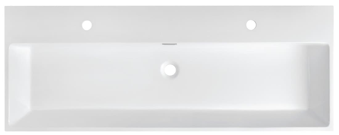AQUATIC umywalka, odlew marmurowy, 120x46cm, 2 otwory na baterię, biały