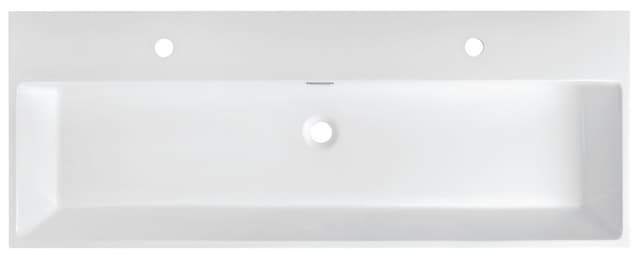 AQUATIC umywalka, odlew marmurowy, 120x46cm, 2 otwory na baterię, biały