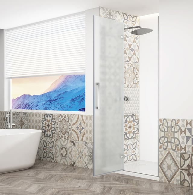 TRINITY CHROME drzwi prysznicowe do wnęki 1000 mm, szkło matowe, lewe