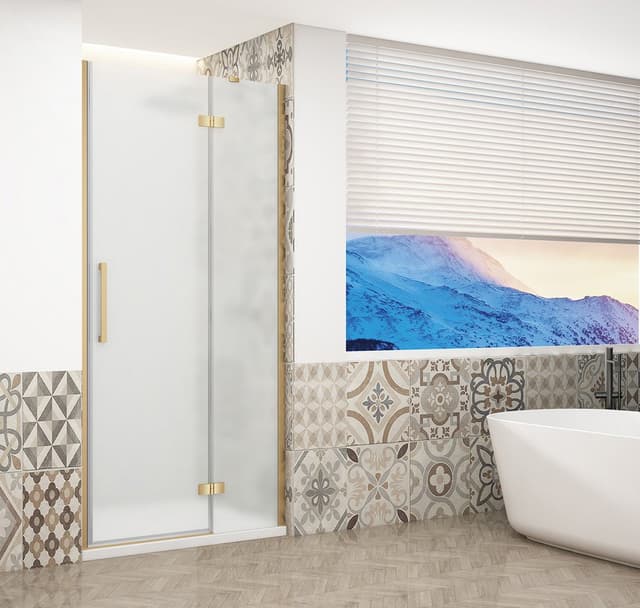 TRINITY GOLD drzwi prysznicowe do wnęki 1000 mm, szkło matowe, prawe