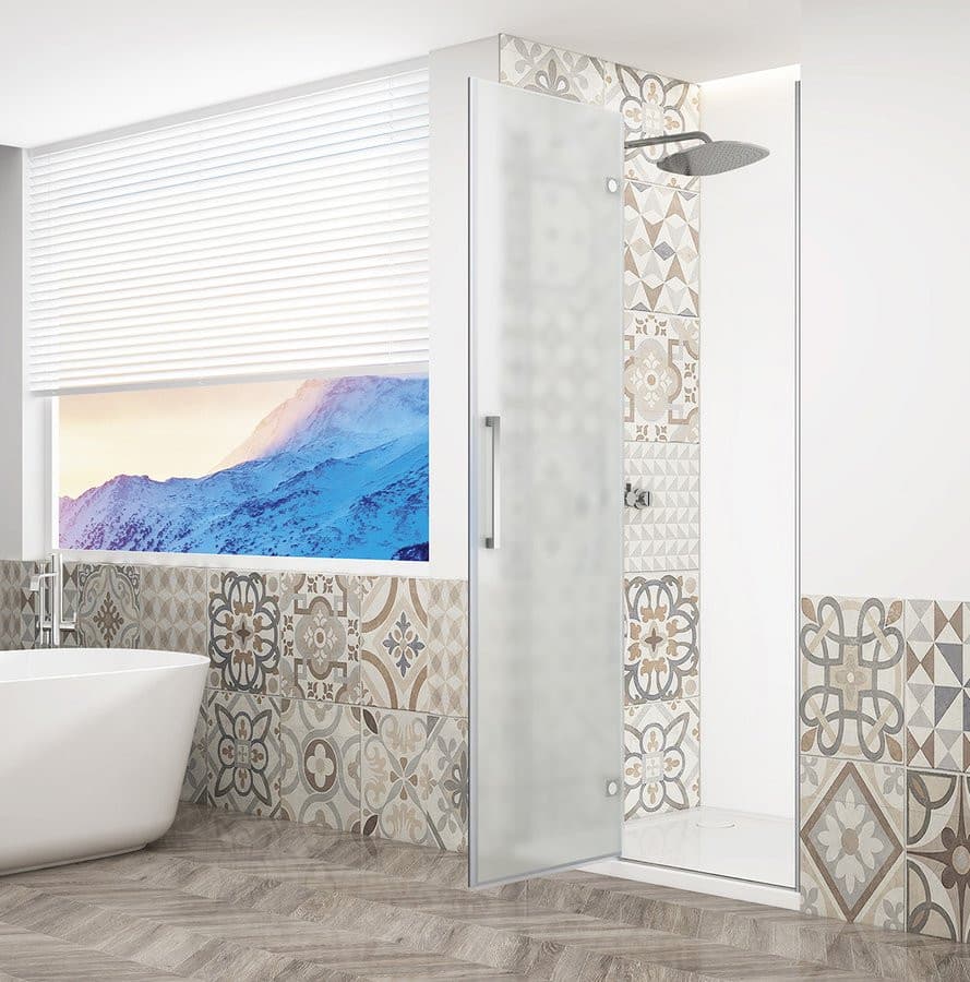 TRINITY CHROME drzwi prysznicowe do wnęki 800 mm, szkło matowe, lewe