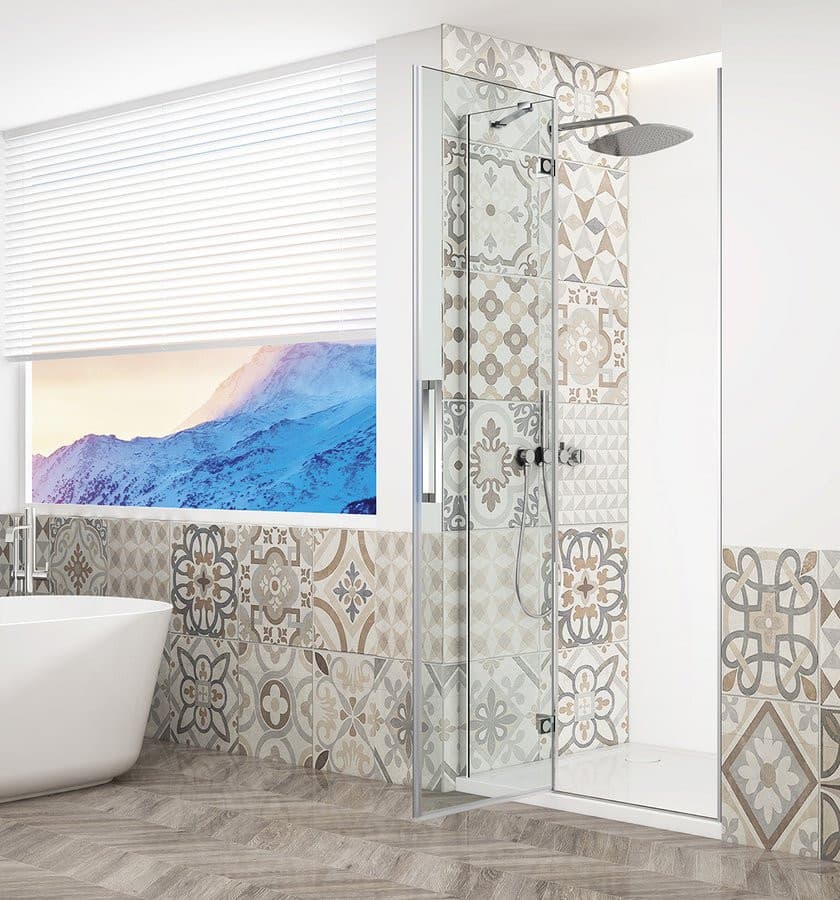 TRINITY CHROME drzwi prysznicowe do wnęki 900 mm, szkło czyste, lewe