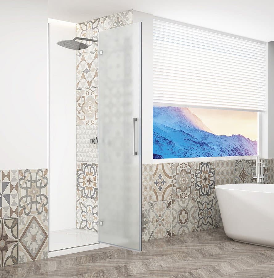 TRINITY CHROME drzwi prysznicowe do wnęki 900 mm, szkło matowe, prawe