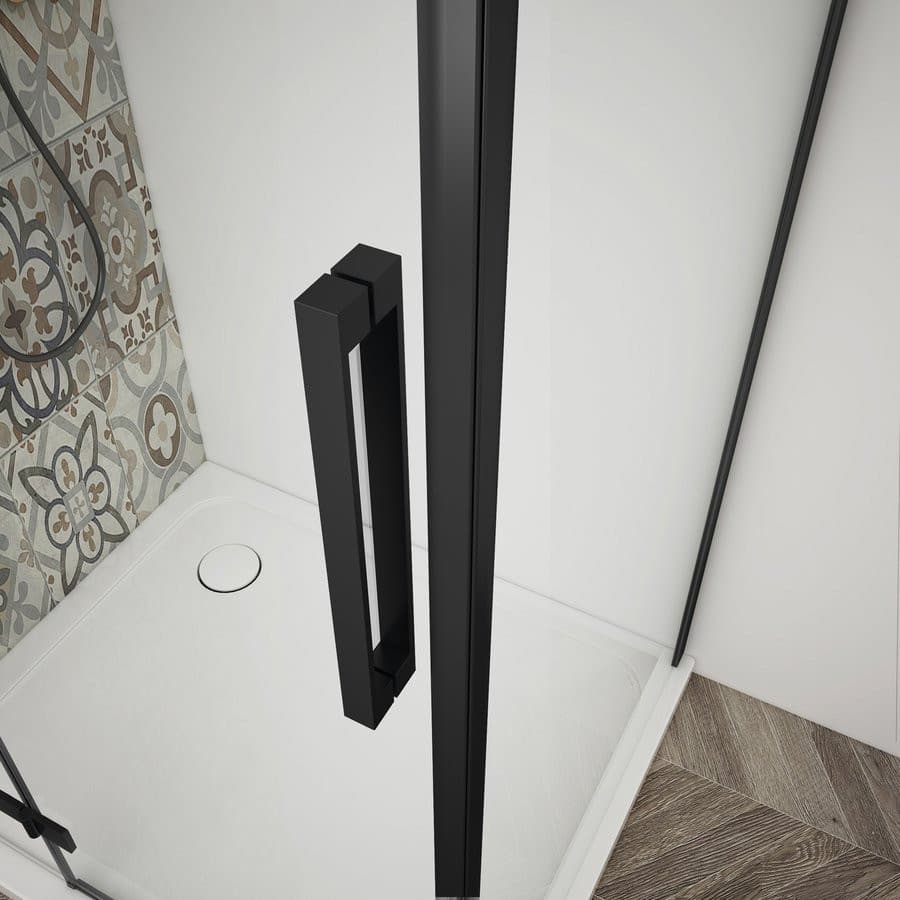 TRINITY BLACK kabina prysznicowa 1200x1100mm, wejście z rogu, szkło czyste