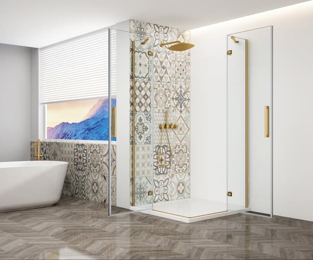 TRINITY GOLD MATT kabina prysznicowa 1200x800mm, wejście z rogu, szkło czyste