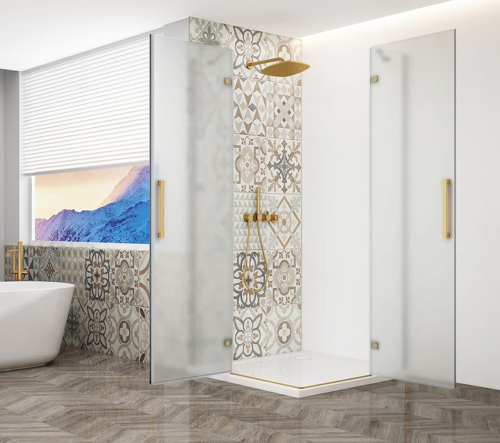 TRINITY GOLD MATT kabina prysznicowa 1200x800mm, wejście z rogu, szkło matowe