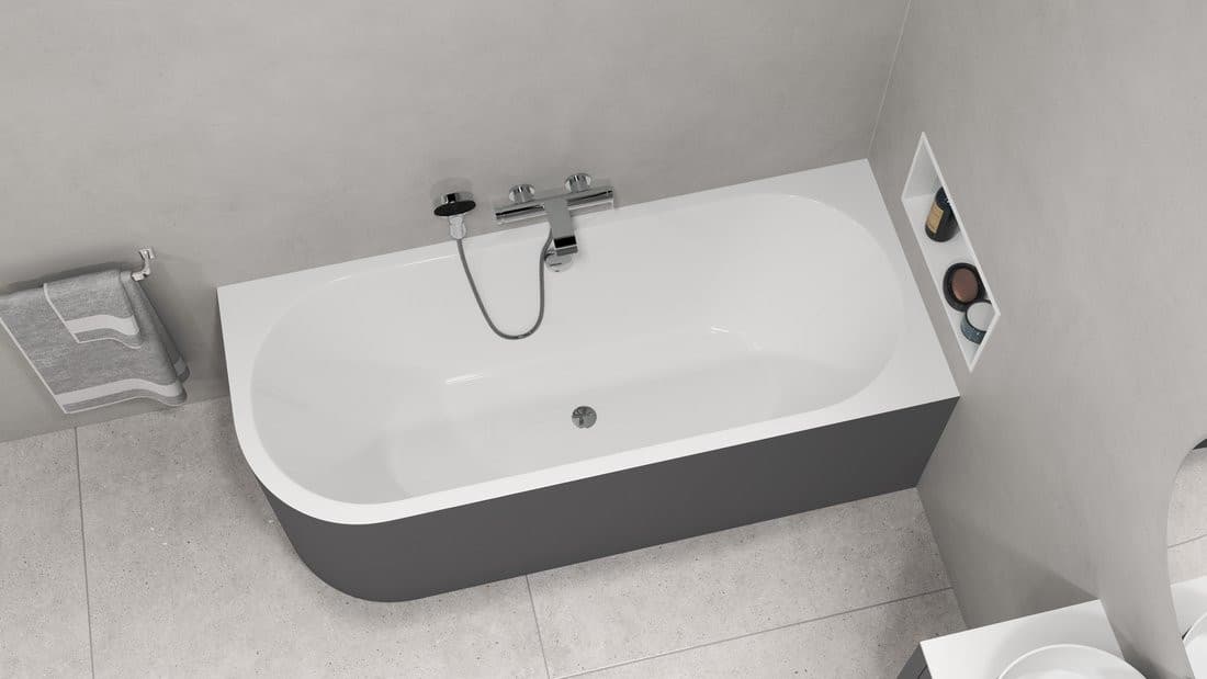 VIVA R MONOLITH wanna wolnostojąca przyścienna 180x75x60cm, biały/carina