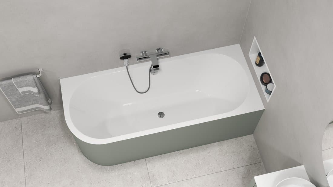 VIVA R MONOLITH wanna wolnostojąca przyścienna 180x75x60cm, biały/verde