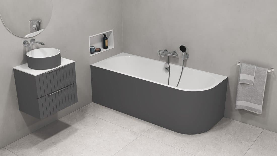 VIVA L MONOLITH wanna wolnostojąca przyścienna 170x75x60cm, biały/carina