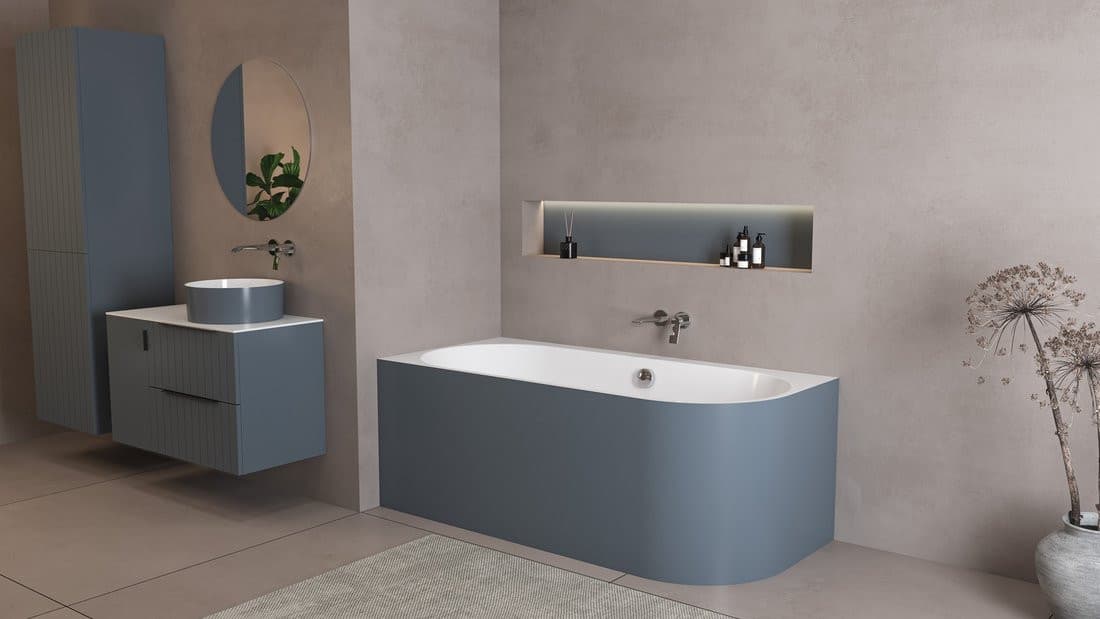 ASTRA L MONOLITH wanna wolnostojąca przyścienna 160x75x60cm, biały/siena