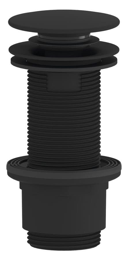 Odpływ umywalkowy 5/4”, klik-klak, duży korek, 10-80mm, ABS/czarny mat