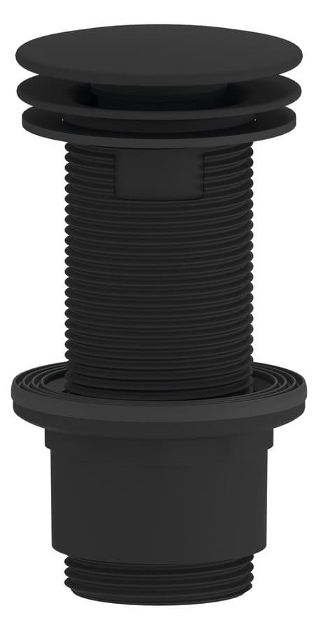 Odpływ umywalkowy 5/4'', niezamykany, duży korek, 10-80mm, ABS czarny