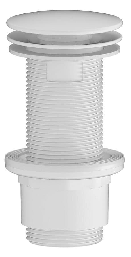 Odpływ umywalkowy 5/4'' z dużym korkiem, niezamykany, 10-80 mm, ABS, biały mat