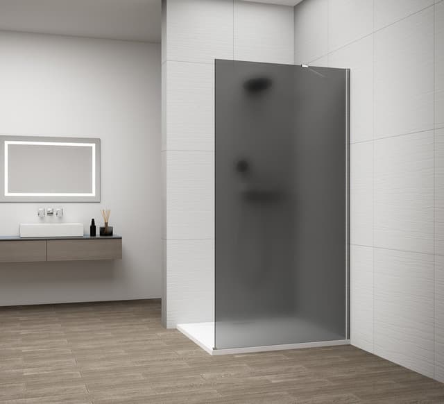 ESCA CHROME jednoczęściowa kabina przysznicowa Walk-In, montaż przy ścianie, szkło mat dymione, 800 mm