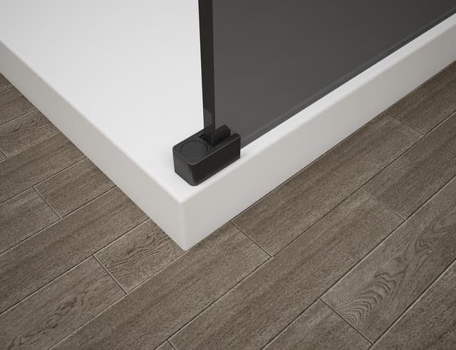 ESCA BLACK MATT jednoczęściowa kabina przysznicowa Walk-In, montaż przy ścianie, szkło mat dymione, 900 mm