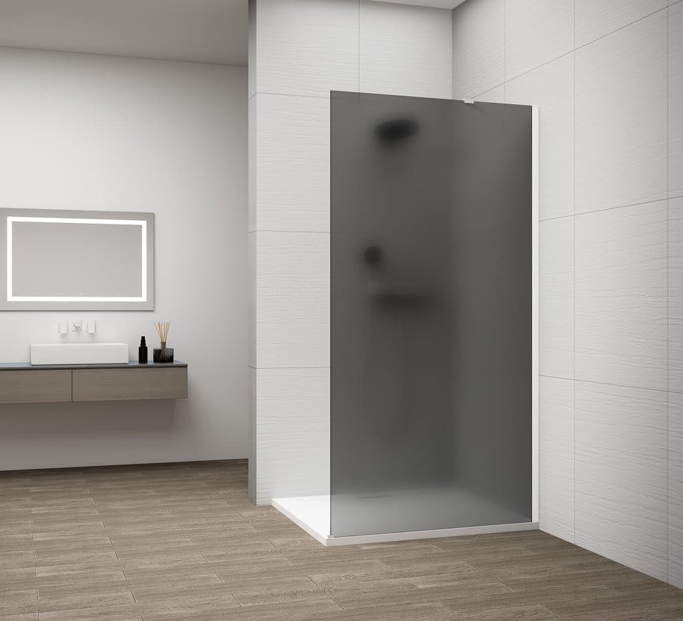 ESCA WHITE MATT jednoczęściowa kabina przysznicowa Walk-In, montaż przy ścianie, szkło mat dymione, 1000 mm