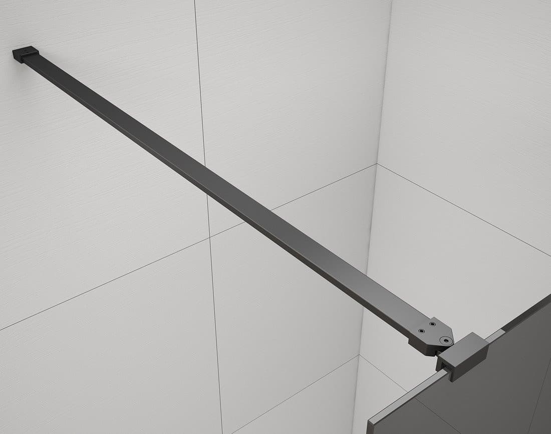 ESCA BLACK MATT jednoczęściowa kabina przysznicowa Walk-In, szklo dymione, 1000 mm