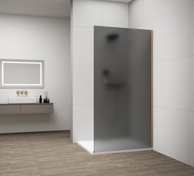 ESCA GOLD MATT kabina przysznicowa Walk-In, jednoczęściowa, szkło mat dymione 1100 mm