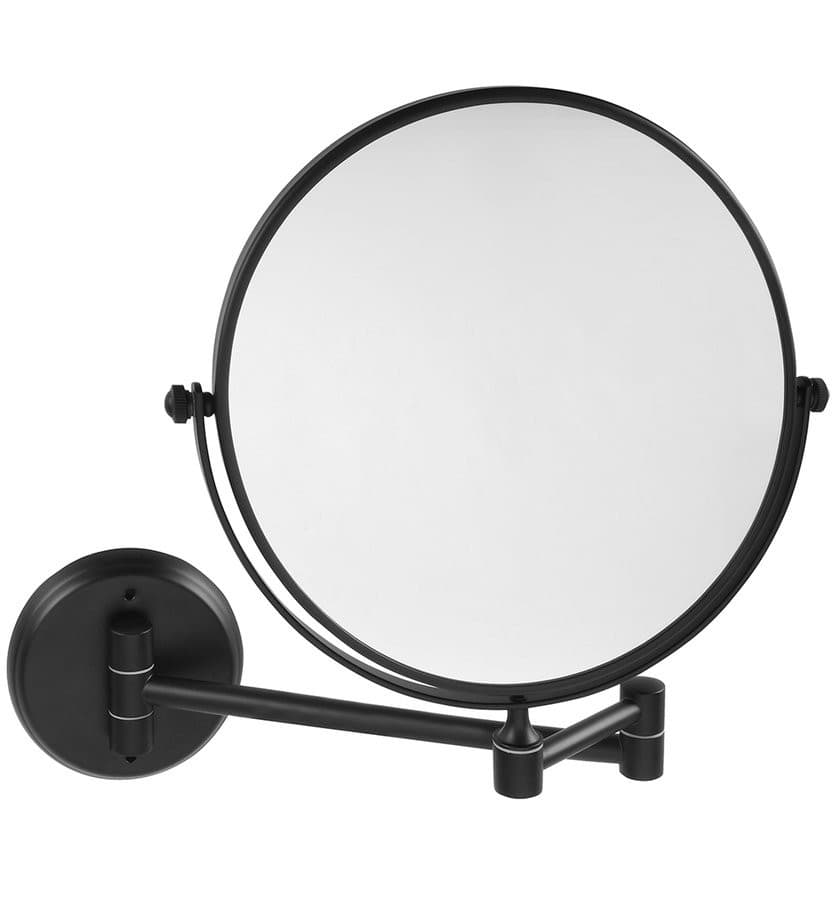 X-ROUND BLACK E dwustronne lusterko kosmetyczne, średnica 200 mm, matowe