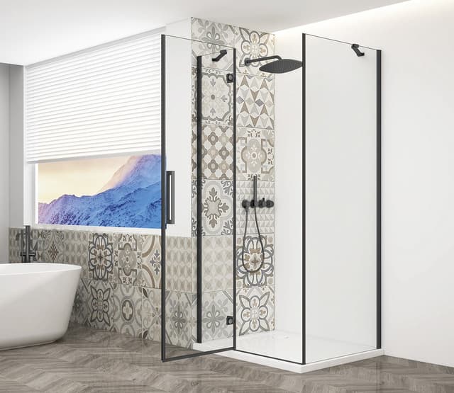 TRINITY BLACK kabina prysznicowa 1100x1200mm, szkło czyste lewa