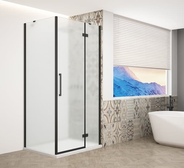TRINITY BLACK kabina prysznicowa 110x120 cm, szkło matowe, prawe