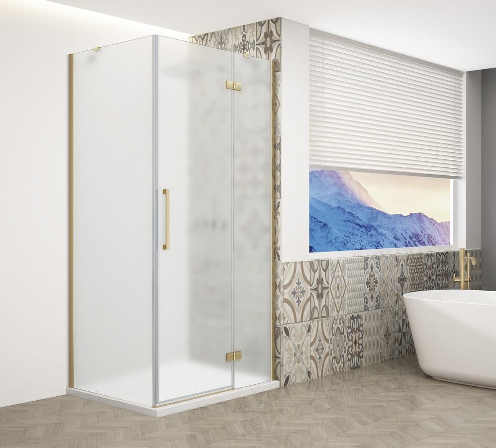 TRINITY GOLD MATT kabina prysznicowa 110x120 cm, szkło matowe, prawe