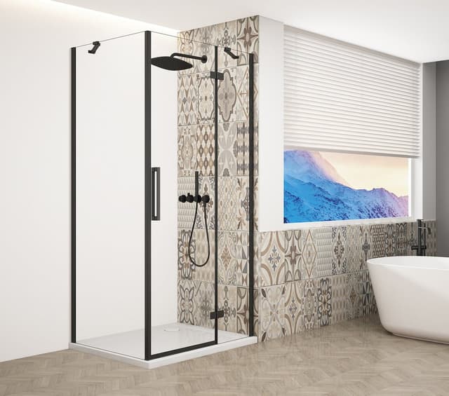 TRINITY BLACK kabina prysznicowa 80x120 cm, szkło czyste, prawostronna
