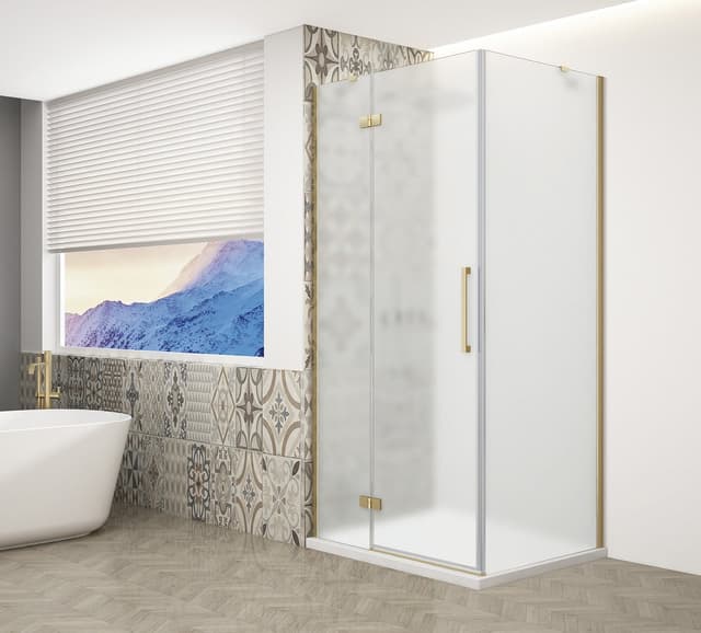 TRINITY GOLD MATT kabina prysznicowa 1000x900mm, szkło matowe lewe