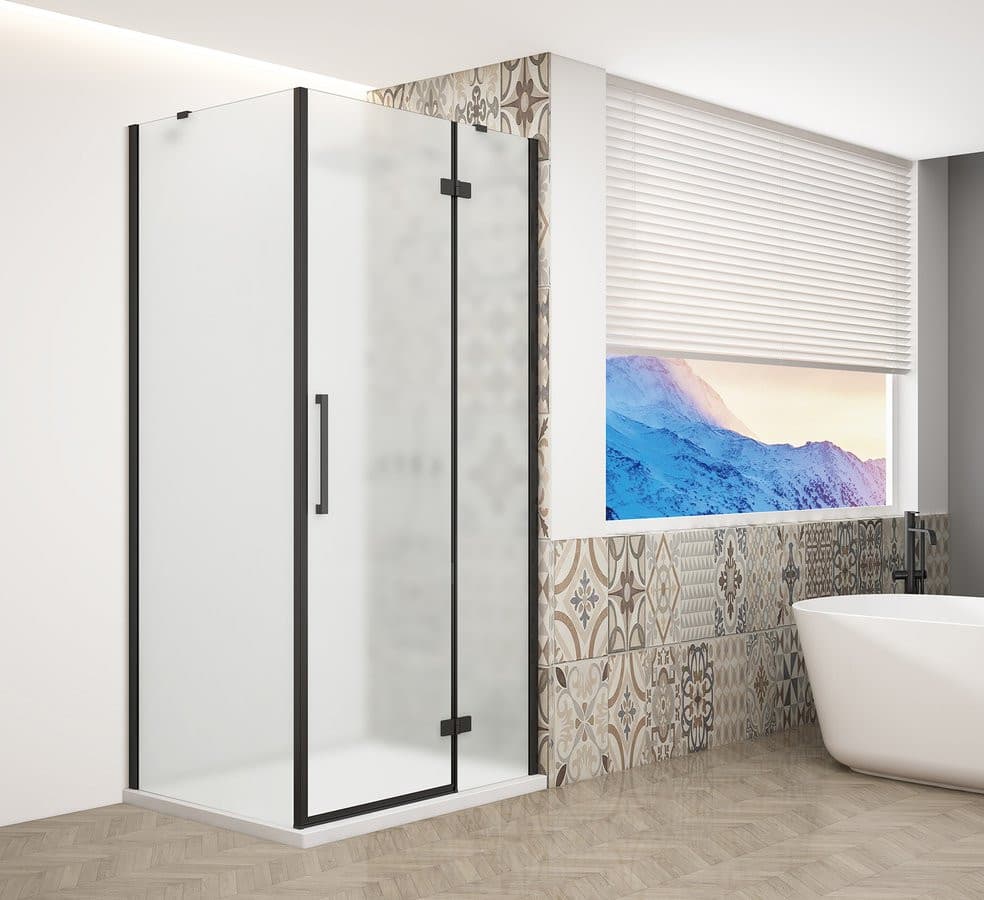 TRINITY BLACK kabina prysznicowa prostokątna 1100x900mm, szkło matowe, prawe