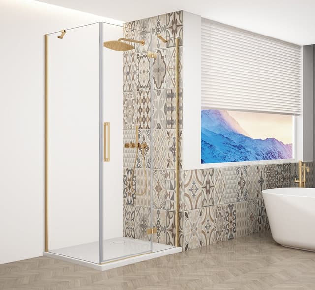 TRINITY GOLD MATT kabina prysznicowa prostokątna 1200x900mm z Coated Glass, prawe otwieranie