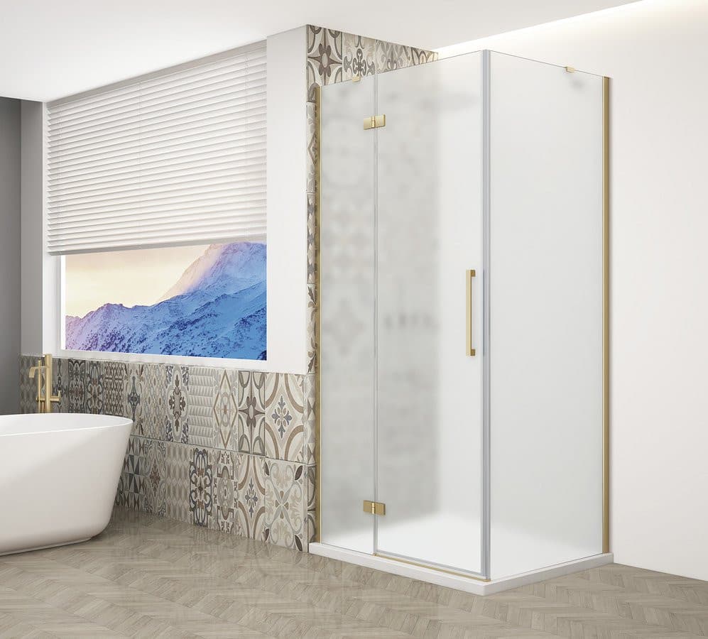 TRINITY GOLD MATT kabina prysznicowa 1200x900mm, szkło mleczne, lewa